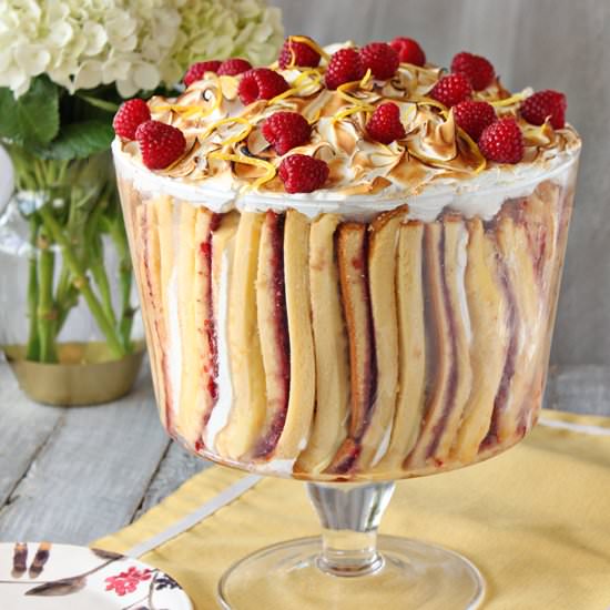Raspberry Lemon Meringue Trifle