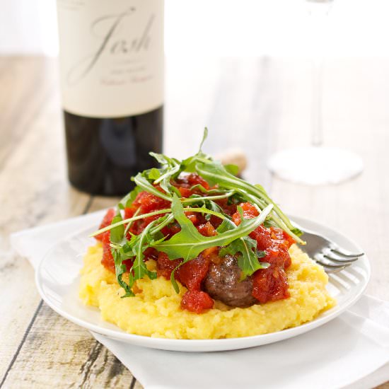 Lamb Meatballs with Creamy Polenta