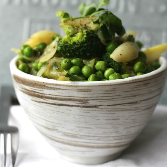 Warm, Green Spring Salad