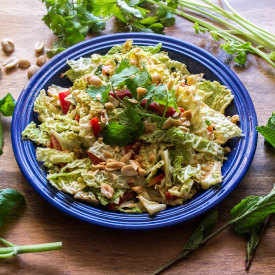 Savoy Slaw + Basil Peanut Dressing