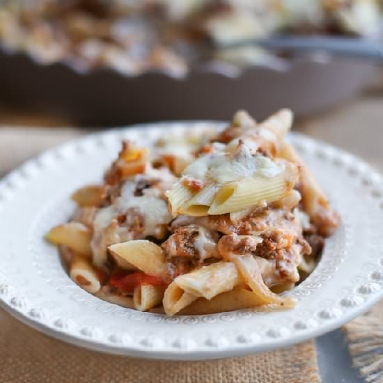 Cheesy Bechamel-Filled Pasta Bake