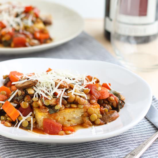Polenta with Spicy Tomato Lentils