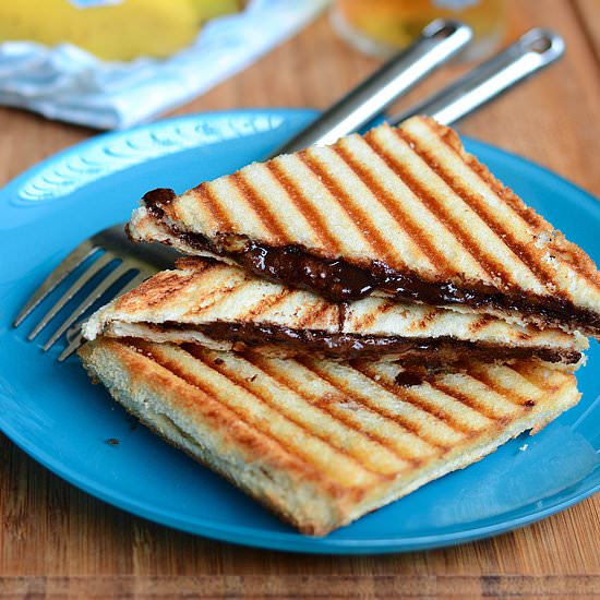 Grilled chocolate sandwich