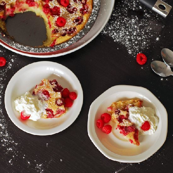 Raspberry and Coconut Clafoutis