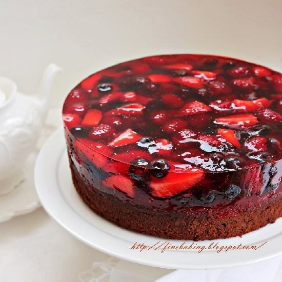 Chocolate Berry Jello Cake