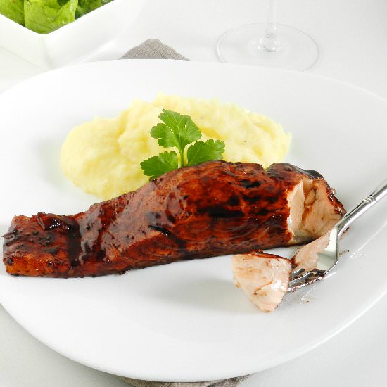 Roasted Salmon with Red Wine Glaze