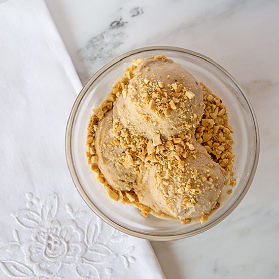 Banana Ice Cream with Peanuts