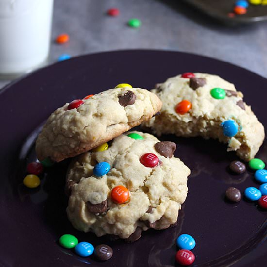 Soft Brown Sugar Monster Cookies