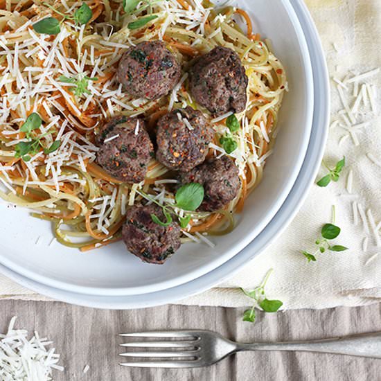 Lemon Spaghetti with Meatballs
