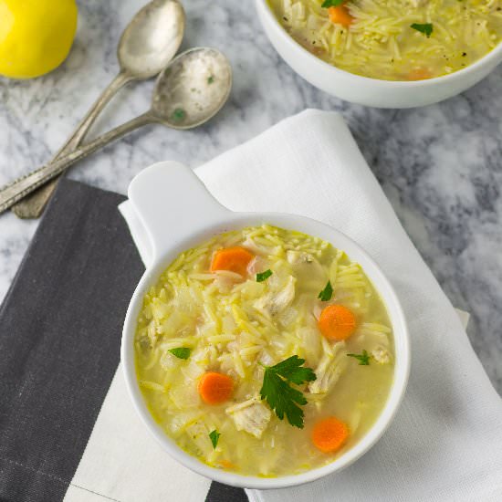Lemongrass Chicken Orzo Soup
