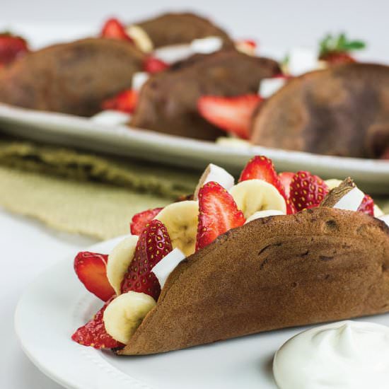 Fruit Filled Chocolate Tacos