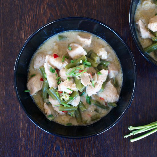Green curry&chicken soup