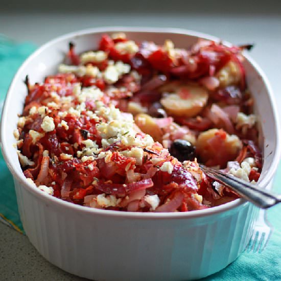 Potatoes Baked with Tomatoes & Feta