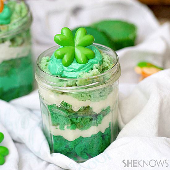 Mini Ombre Green Cake Trifles