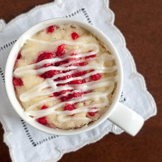 Raspberries & Sour Cream Mug Cake