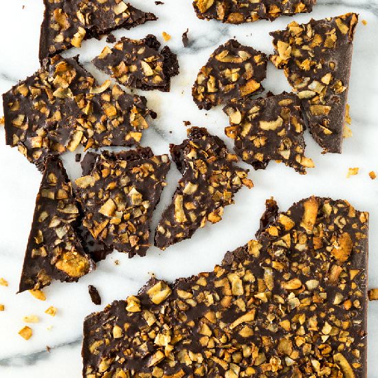 Dark Chocolate Maple Bacon Bark