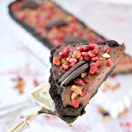 Pomegranate Tofu Chocolate Tart