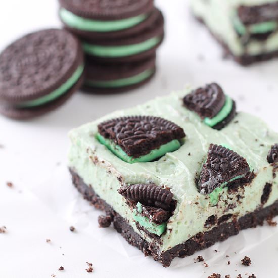 Mint Oreo Cheesecake Bars