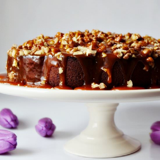 Roasted Nut and Caramel Cake