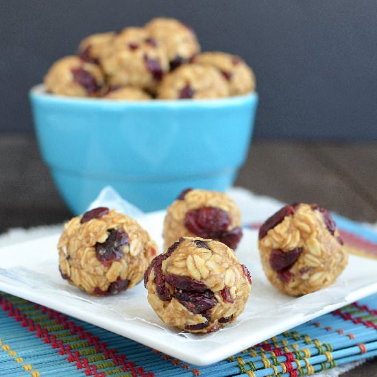 PB Cranberry Granola Bites