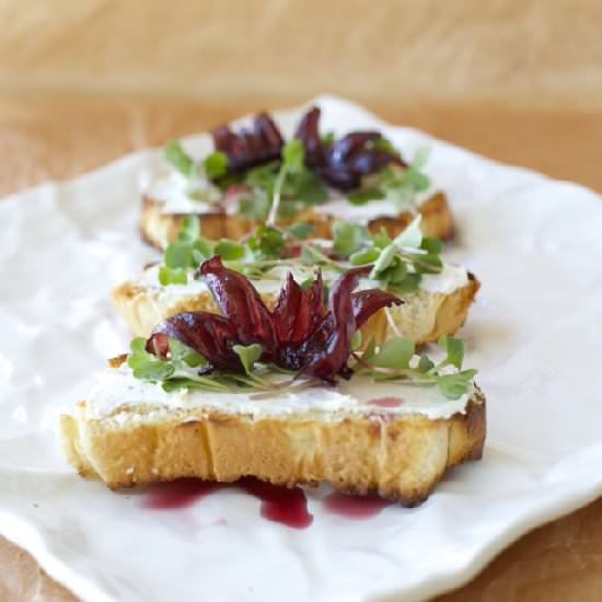 Hibiscus Flower Crostini
