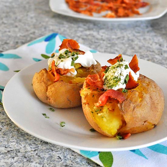 Smashed Potatoes with Garlic, Bacon
