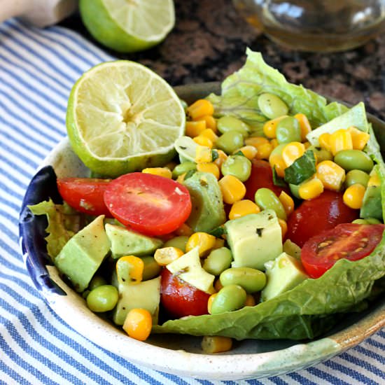 Edamame Corn Avocado Salad