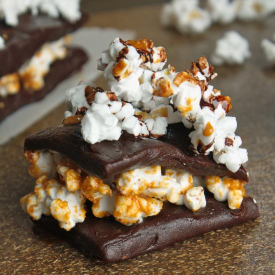 Chocolate Peanut Butter Popcorn Bar