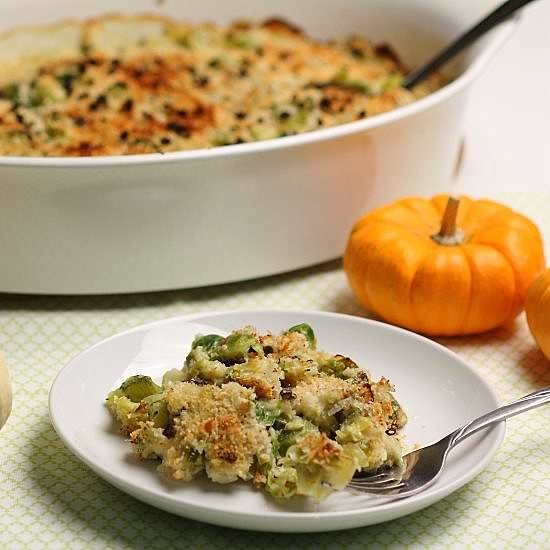 Brussels Sprout & Leek Gratin