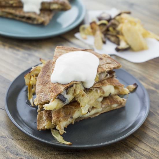 Roasted Mushroom & Swiss Quesadilla