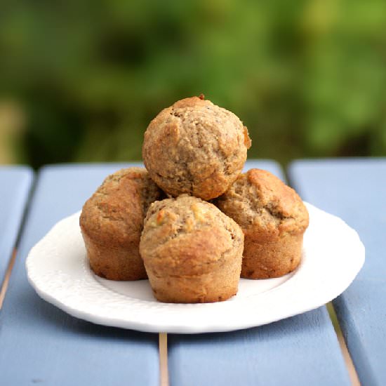Buckwheat Oatmeal Banana Muffins