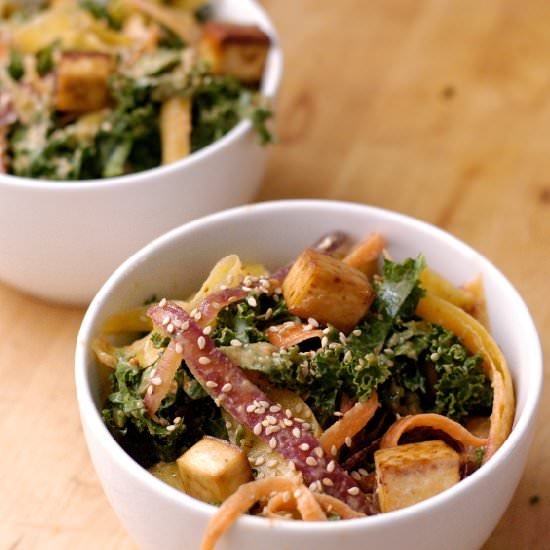 Carrot, Kale and Tofu Salad
