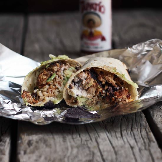Slow Cooker Cola Pulled Pork Burrito