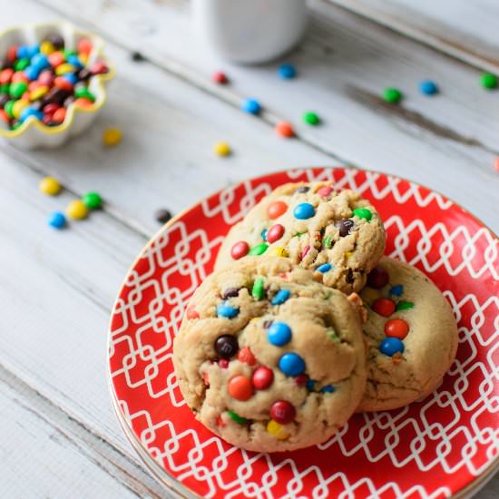 Soft M&M Cookies