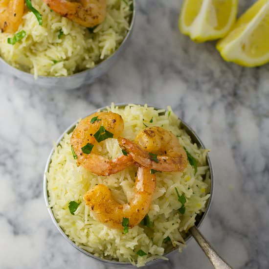 Lemon Garlic Herb Rice with Shrimp
