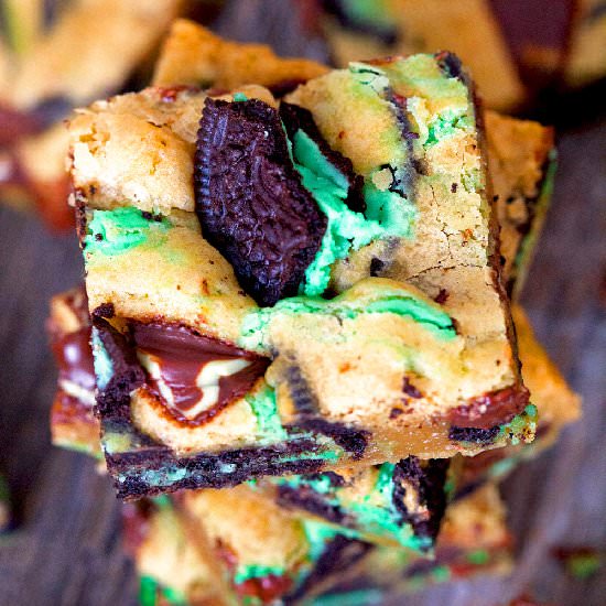 Triple Chocolate and Mint Blondies