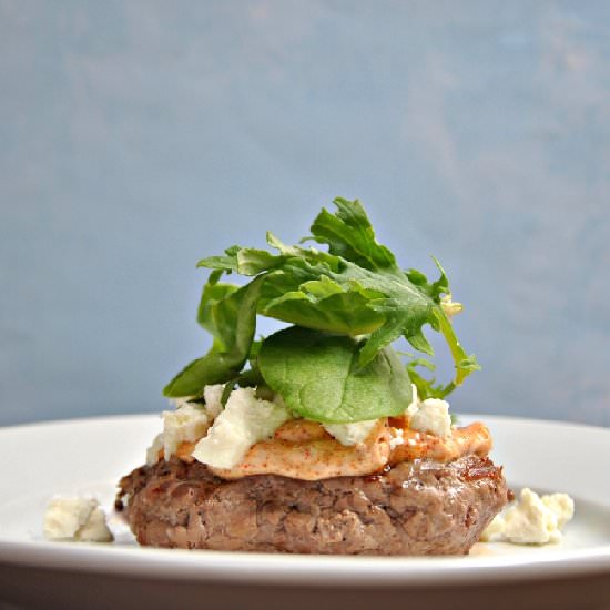 Lamb Burger w/ Feta & Harissa Aioli
