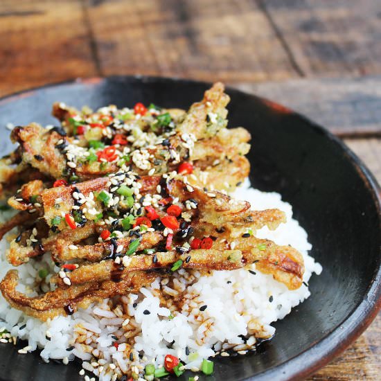 Crispy Enoki Mushrooms Tempura