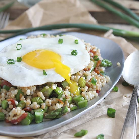 Bacon & Asparagus Fried Couscous