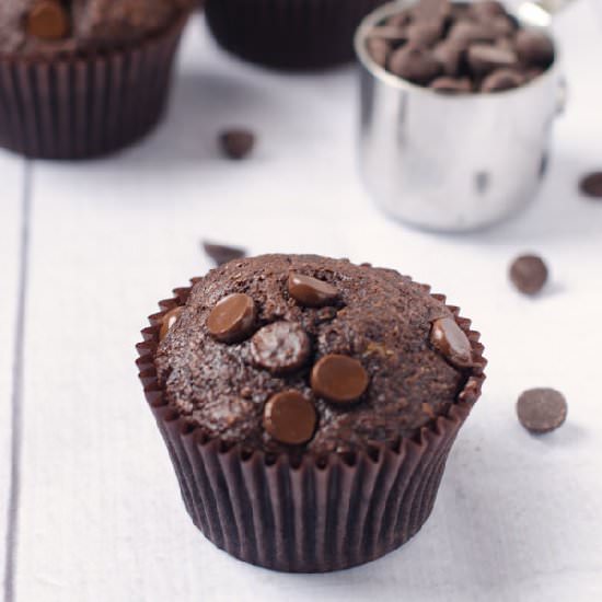 Double Chocolate Banana Muffins