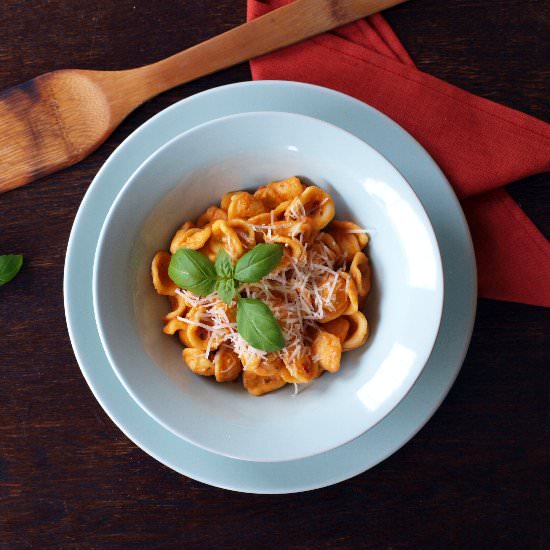 Orecchiette with Red Pepper Pesto