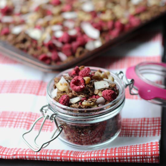 Chocolate Raspberry Granola