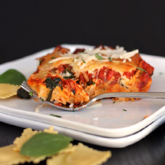 Ravioli and Spinach Lasagna