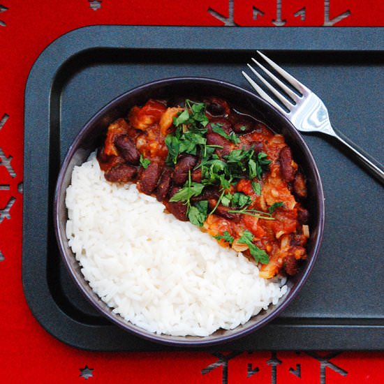 Rice with Red Beans and Celery