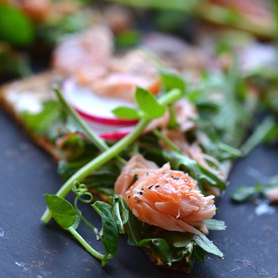 Healthy Pizza with Smoked Salmon