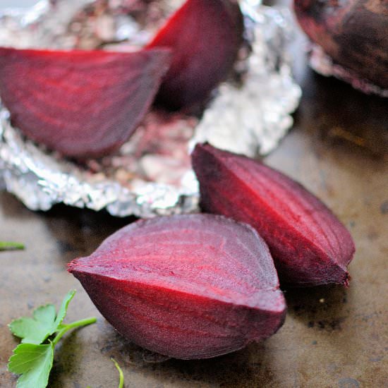 Roasted Beets in Foil