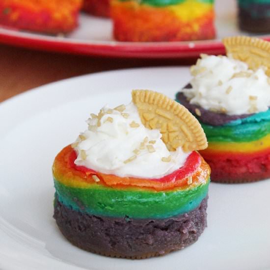Mini Rainbow Cheesecake Bites