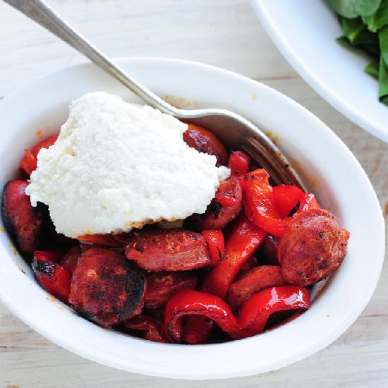 Hot Chorizo & Creamy Ricotta Salad