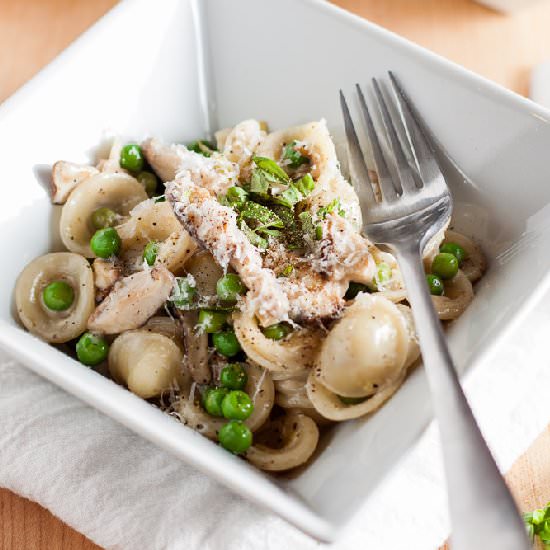 Orecchiette Pasta, Peas & Mushroom