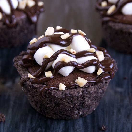 Rocky Road Brownie Cups